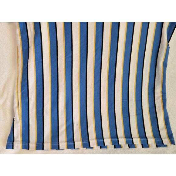 Nickelodeon SpongeBob Blue Yellow Striped T-Shirt Embroidered Bob, Boys Large - Picture 6 of 13